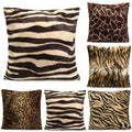 Leopard Animal Pattern Velvet Cushion Cover – Soft Decorative Pillowcase