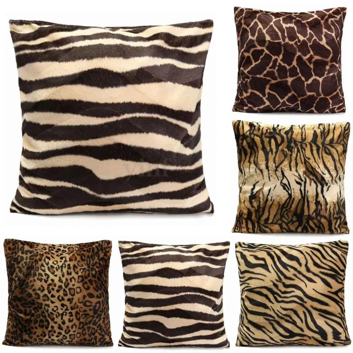 Leopard Animal Pattern Velvet Cushion Cover – Soft Decorative Pillowcase