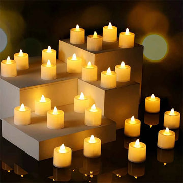 Heart-Shaped Flameless LED Tealight Candles - Battery Powered Home & Party Decor