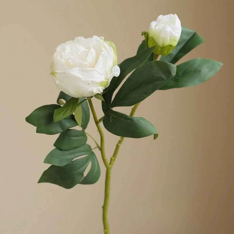 Elegant Silk Peony Stems – 2-Head Artificial Flowers for Décor