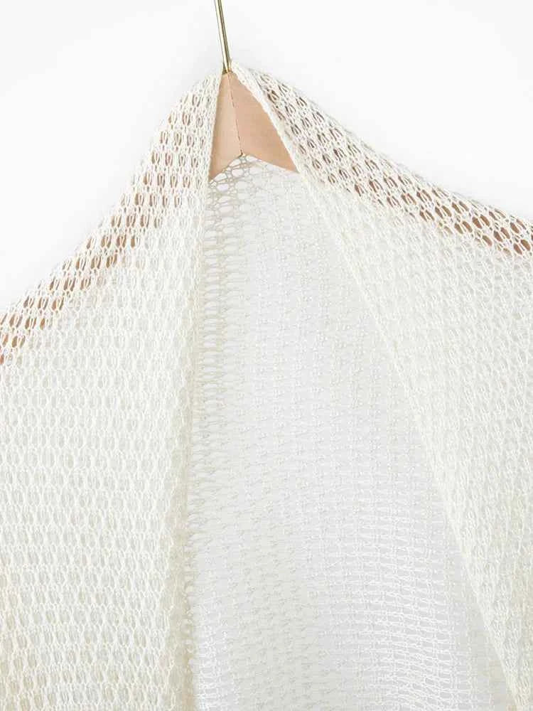Spring Silk Cashmere Shawl – Lightweight Openwork Wrap with Sleeves