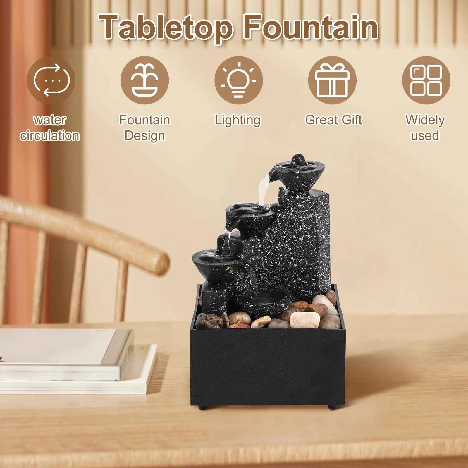 Tabletop Waterfall Fountain – Relaxing Home Decor