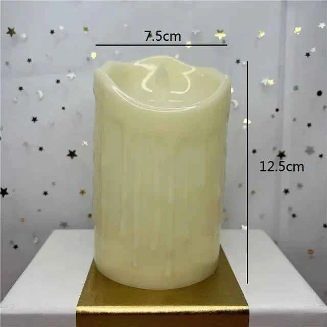 Flameless LED Flickering Tea Light Candles - Battery Powered Christmas Decor
