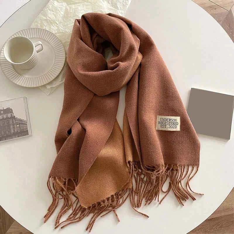 Warm Winter Cashmere Scarf – Fashionable Double-Sided Shawl Wrap