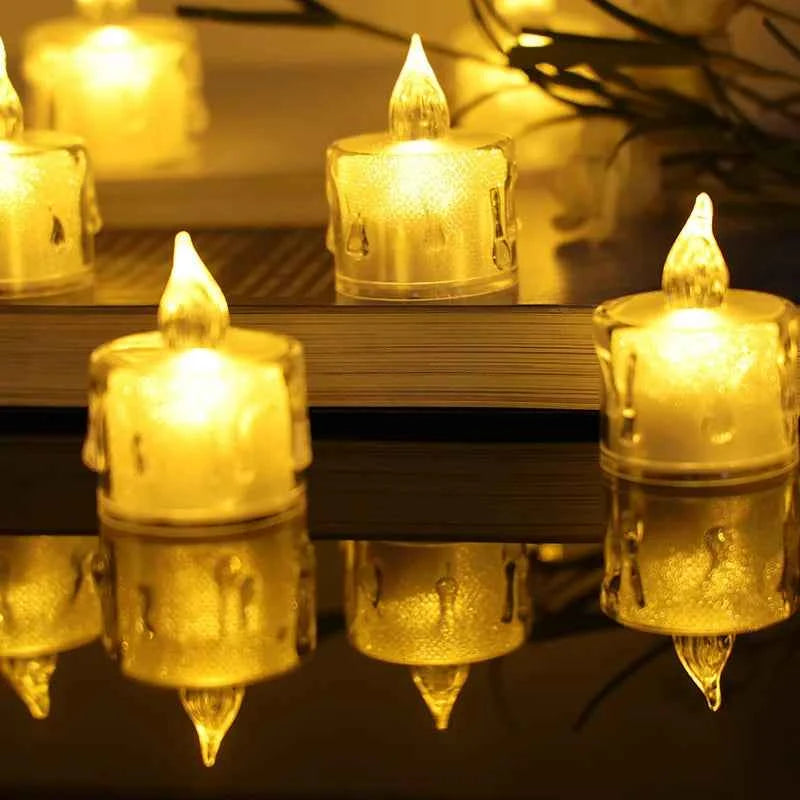 Heart-Shaped Flameless LED Tealight Candles - Battery Powered Home & Party Decor