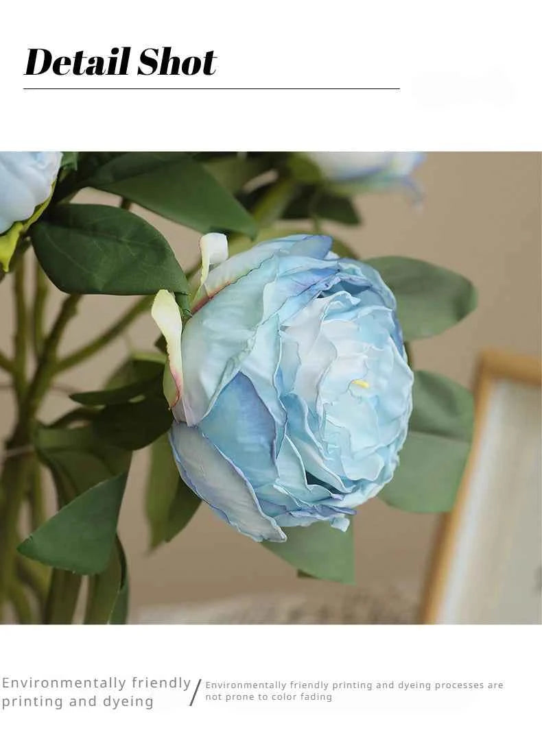 Elegant Silk Peony Stems – 2-Head Artificial Flowers for Décor