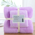 2pcs Luxury Coral Fleece Bath & Face Towel Set
