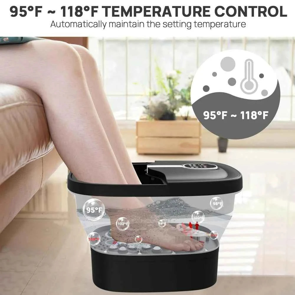 Collapsible Electric Foot Spa – Shiatsu Massage with Heat & Bubbles