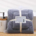 2pcs Luxury Coral Fleece Bath & Face Towel Set