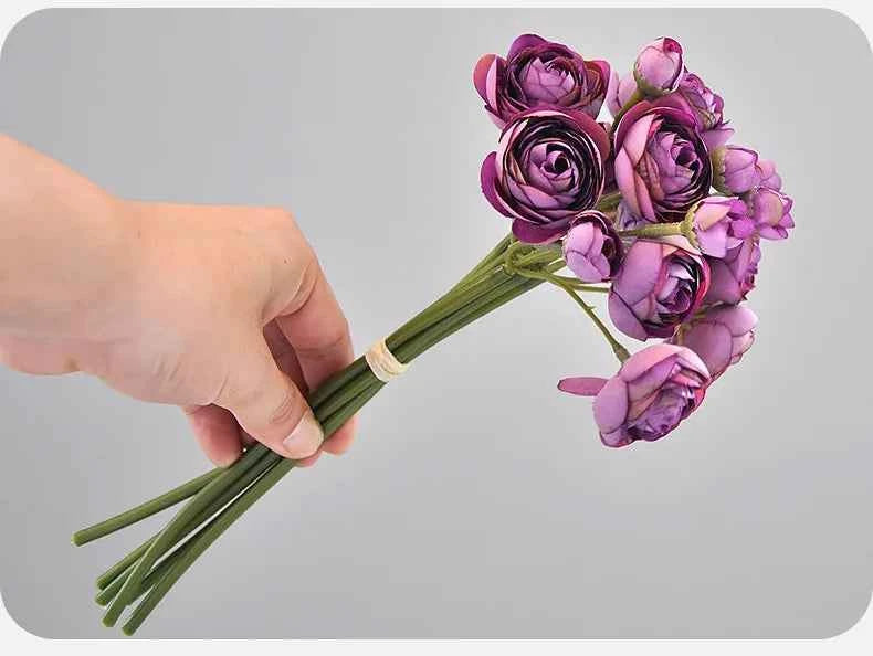 Elegant Silk Lotus Bouquet – 6-Head Artificial Flowers for Weddings & Decor