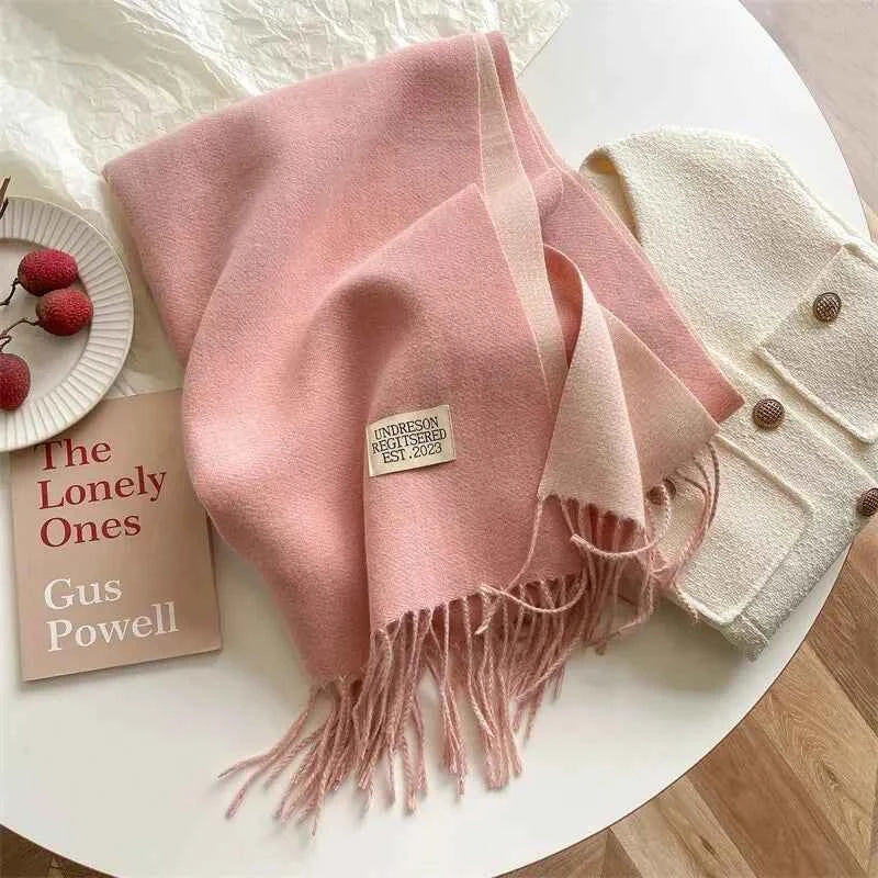 Warm Winter Cashmere Scarf – Fashionable Double-Sided Shawl Wrap