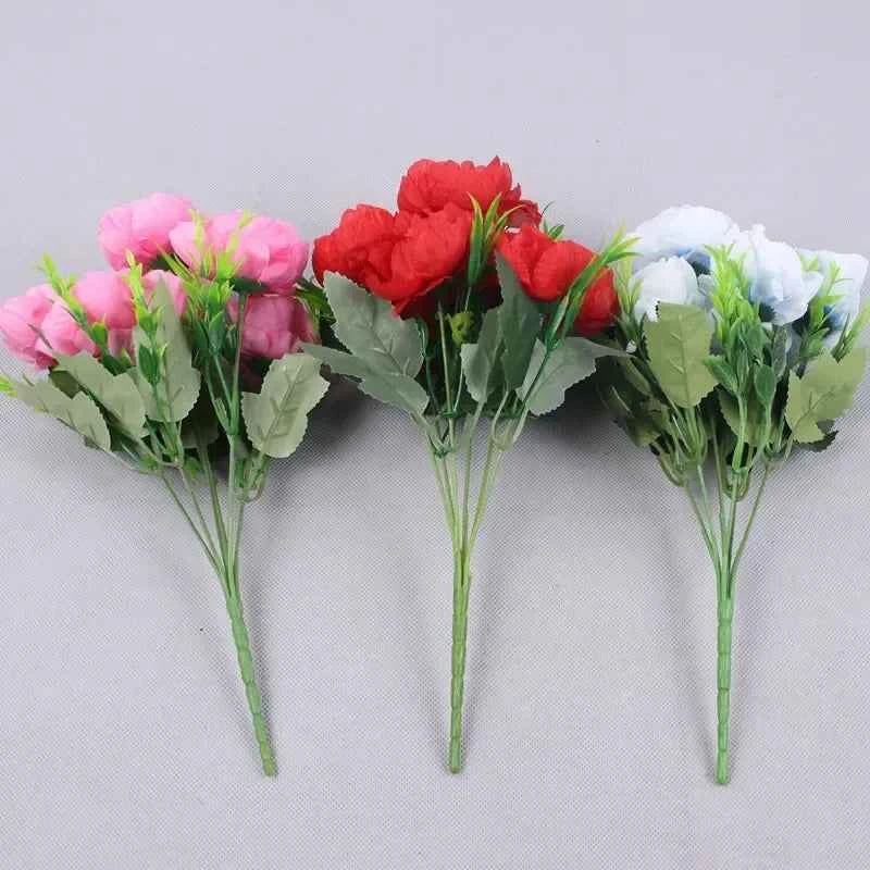 Autumn Silk Peony Bouquet – 6-Head Artificial Flowers