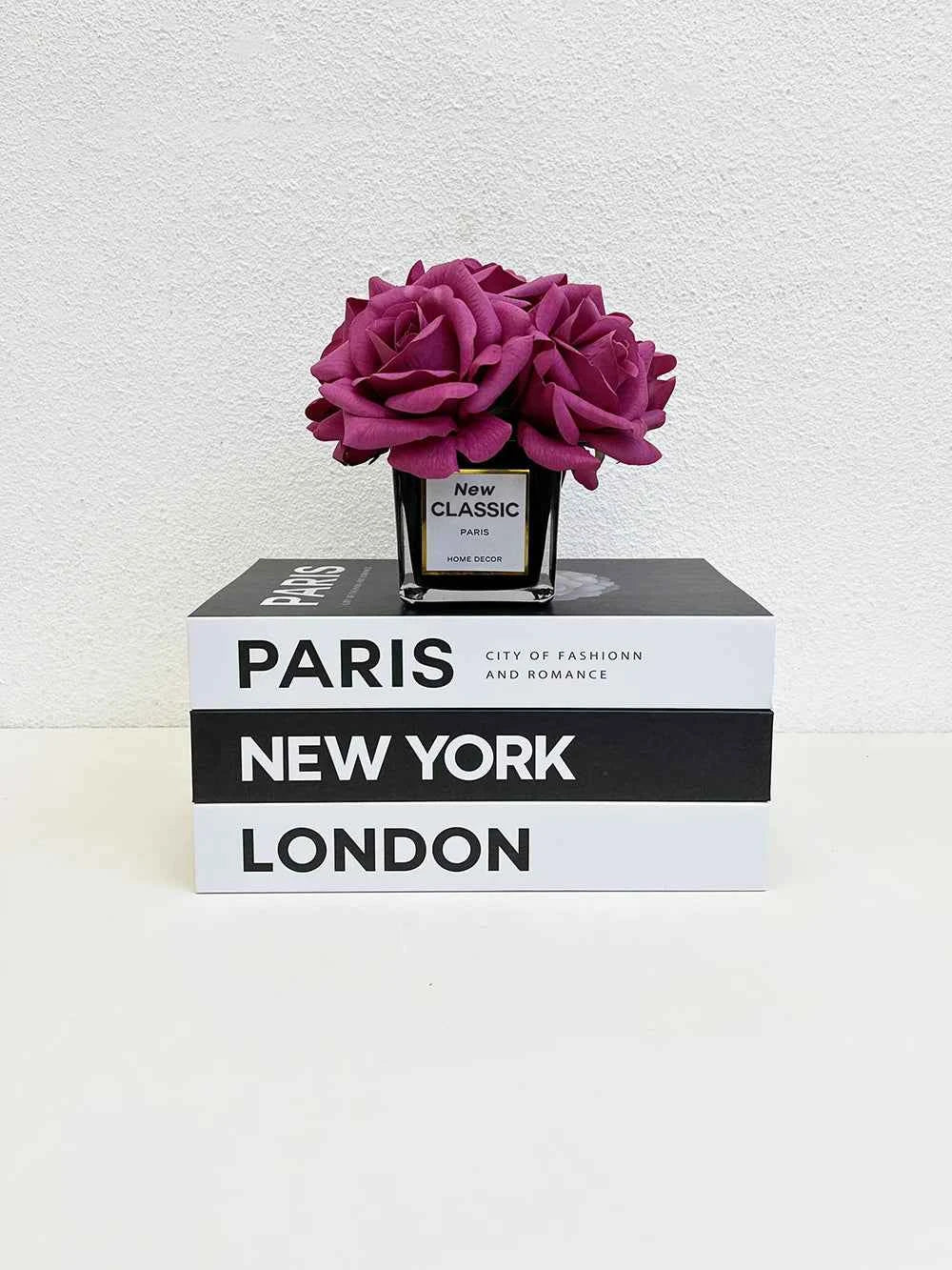 Fashion City Decorative Fake Books – Paris, London, New York Display
