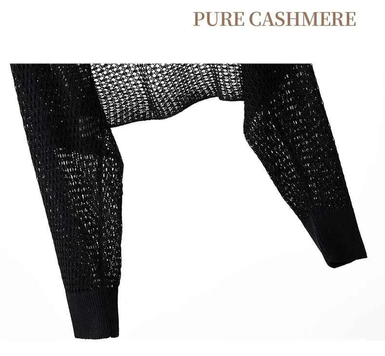 Spring Silk Cashmere Shawl – Lightweight Openwork Wrap with Sleeves