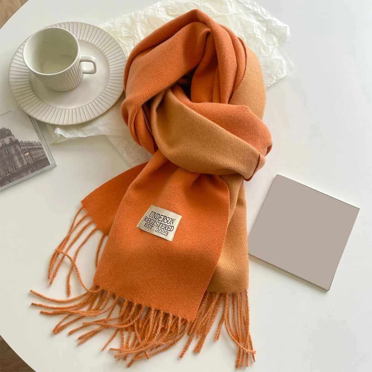 Warm Winter Cashmere Scarf – Fashionable Double-Sided Shawl Wrap