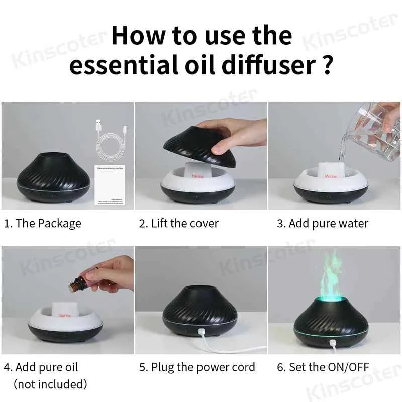 Volcanic Aroma Diffuser - Portable USB Humidifier & Night Light