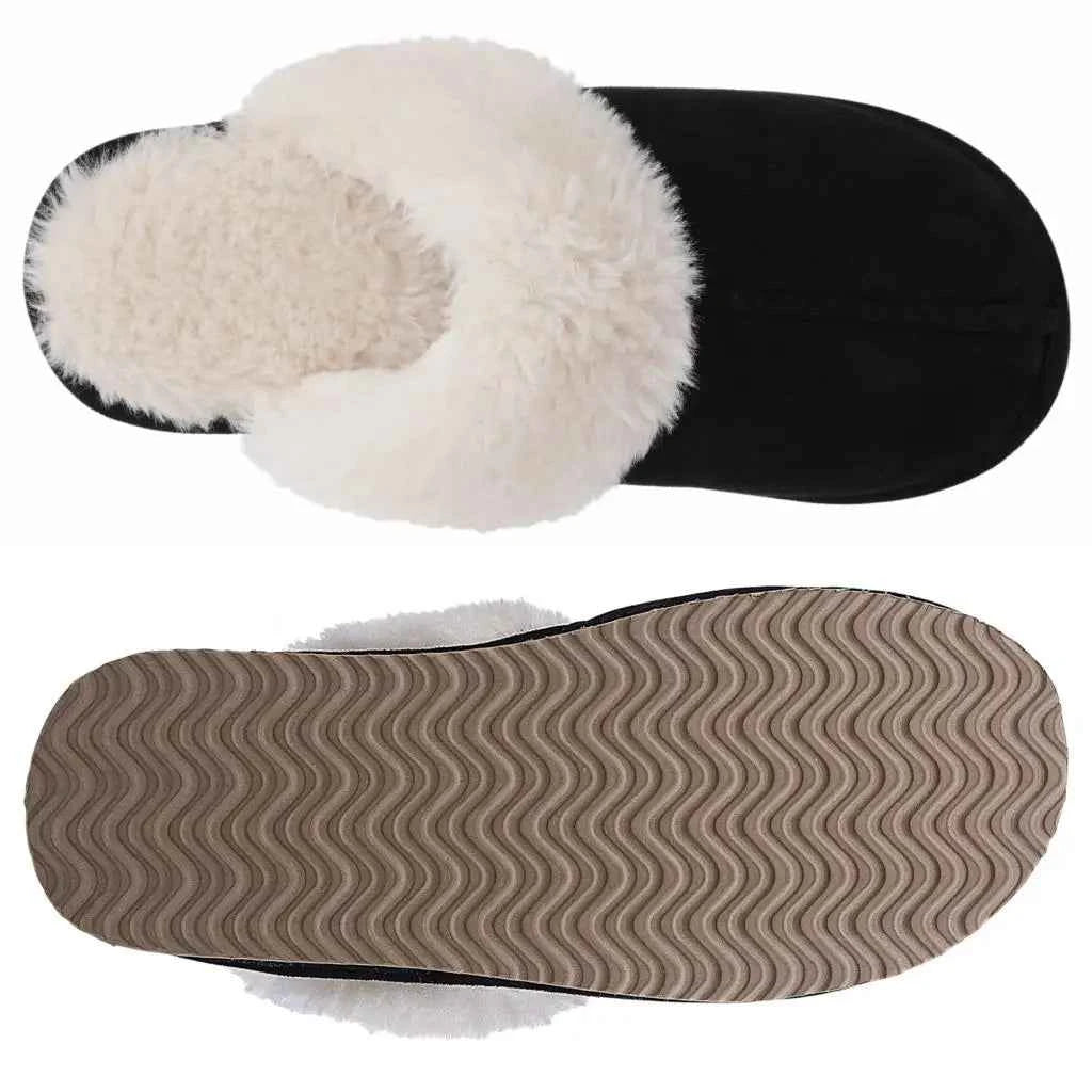 Cozy Women's Fluffy Faux Fur Slippers for Winter Comfort
