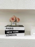 Fashion City Decorative Fake Books – Paris, London, New York Display