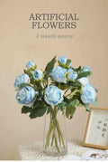 Elegant Silk Peony Stems – 2-Head Artificial Flowers for Décor