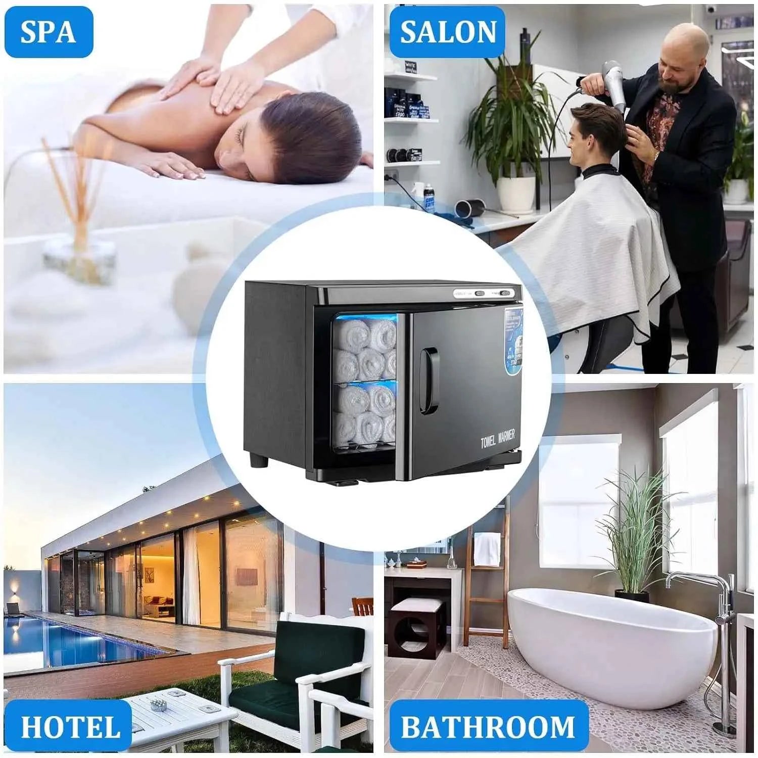 Luxury LED Towel Warmer Cabinet – 2-in-1 Professional Spa-Style Comfort