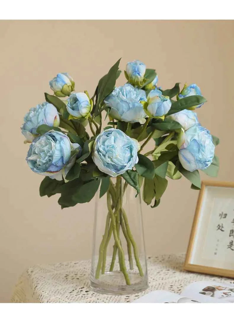 Elegant Silk Peony Stems – 2-Head Artificial Flowers for Décor
