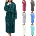 Cozy Accessories Plush Flannel Bathrobe – Warm Winter Fleece Nightgown for Women