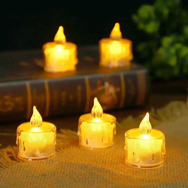 Heart-Shaped Flameless LED Tealight Candles - Battery Powered Home & Party Decor