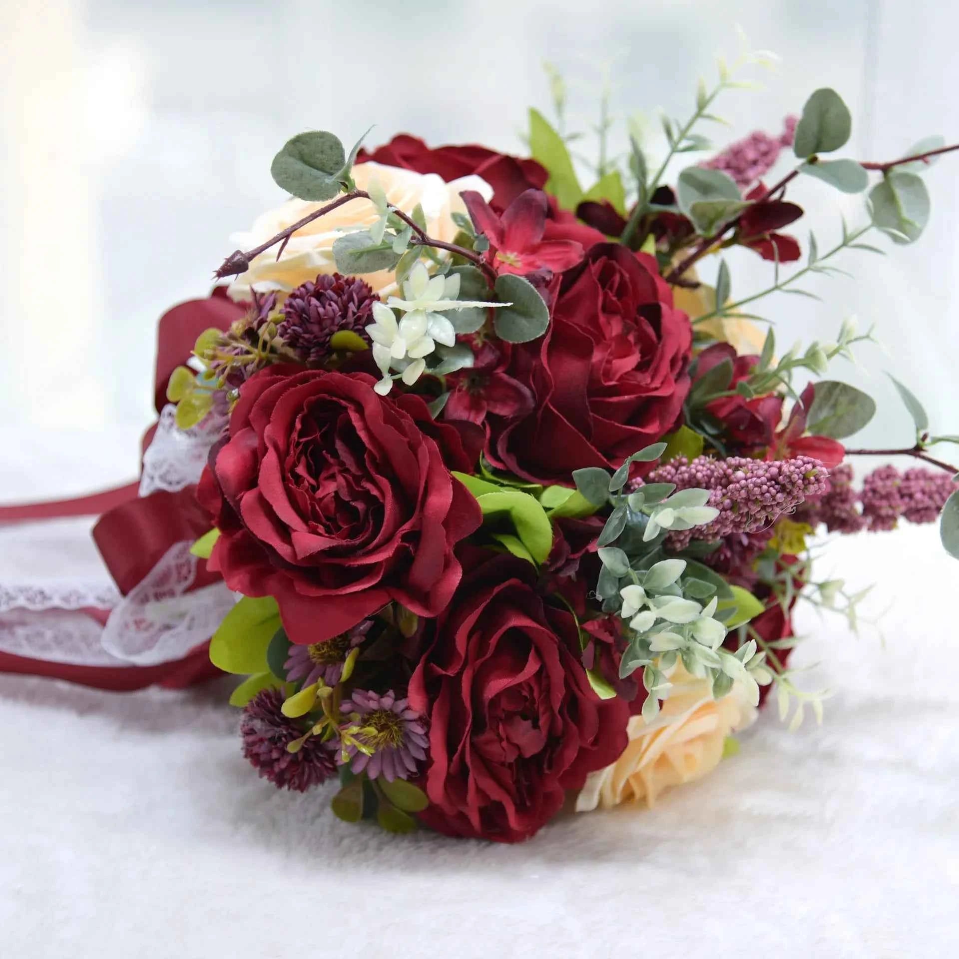 Romantic Silk Rose Bouquet – Timeless Wedding & Home Decor