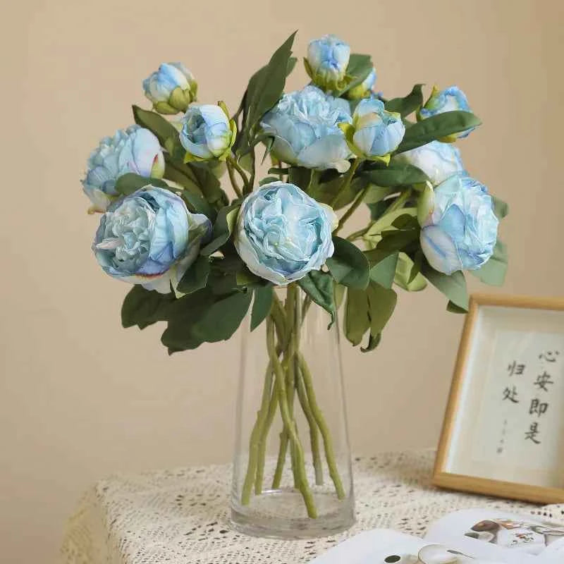 Elegant Silk Peony Stems – 2-Head Artificial Flowers for Décor