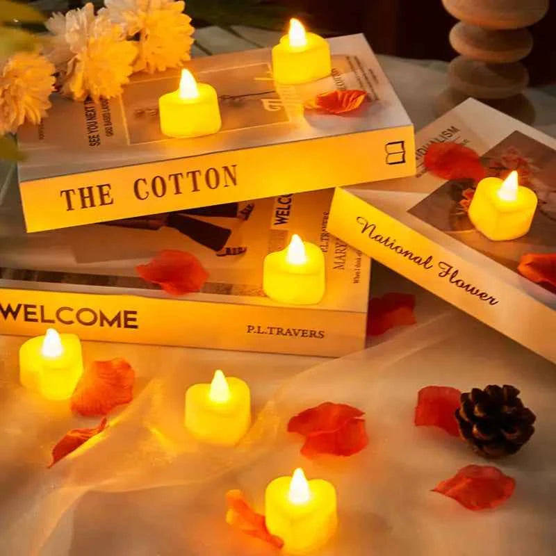 Heart-Shaped Flameless LED Tealight Candles - Battery Powered Home & Party Decor
