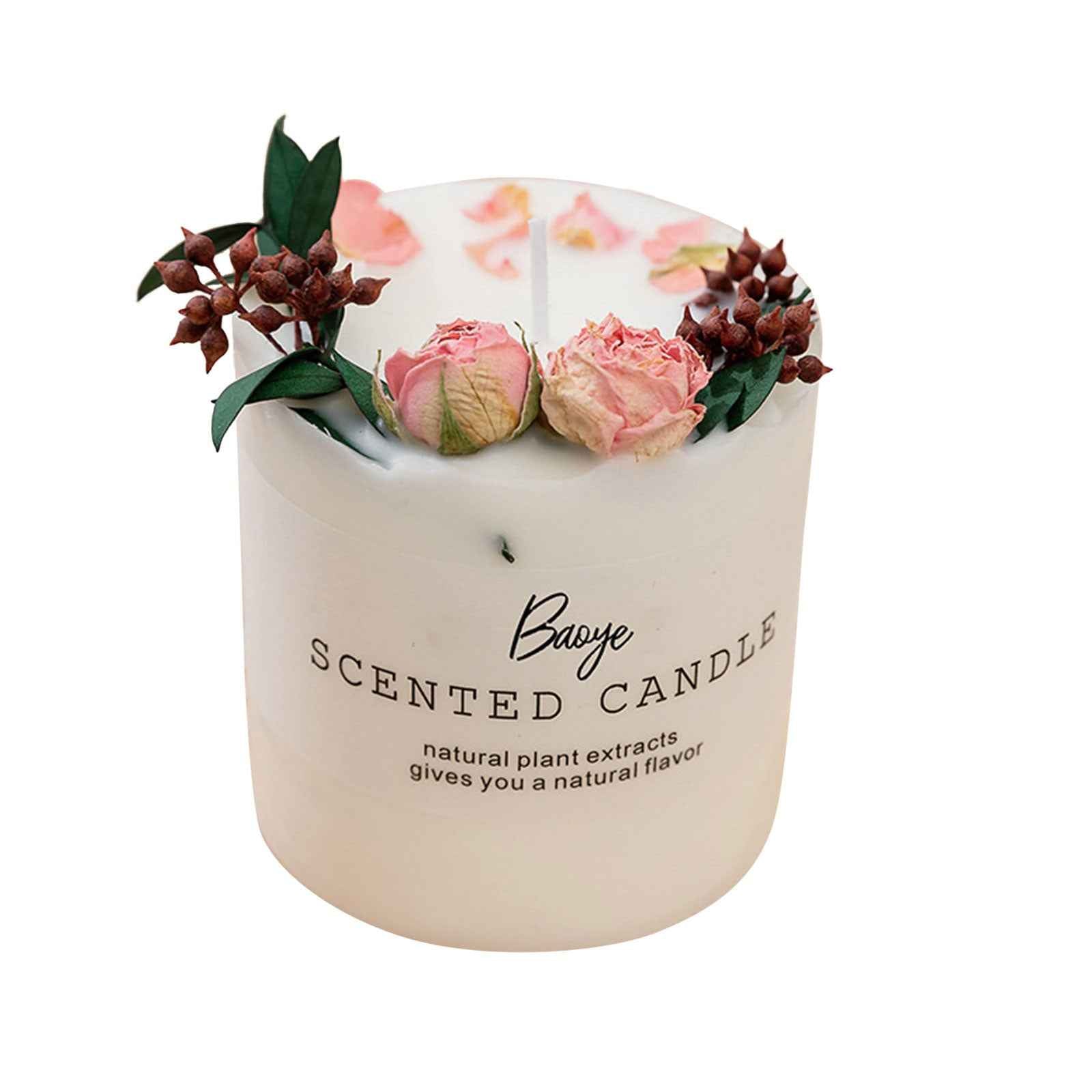 Organic Soy Wax Scented Candle - Handmade with Dried Flowers & Pure Oils