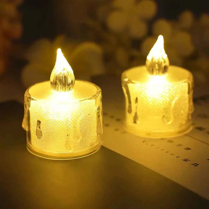 Heart-Shaped Flameless LED Tealight Candles - Battery Powered Home & Party Decor