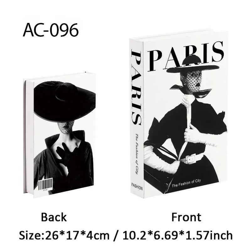 Paris Fashion Black & White Decorative Fake Books – Coffee Table Decor