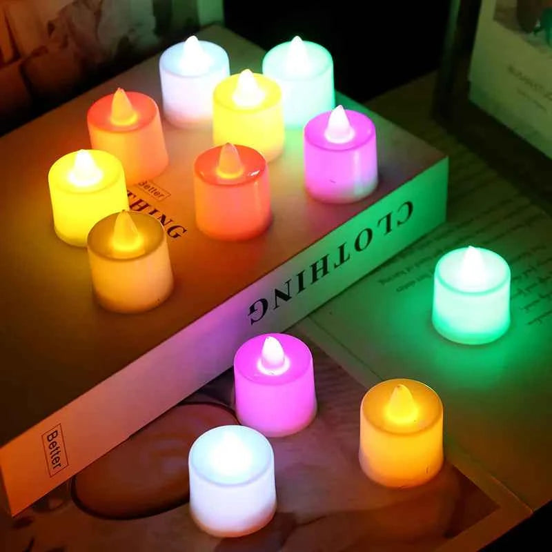 Heart-Shaped Flameless LED Tealight Candles - Battery Powered Home & Party Decor