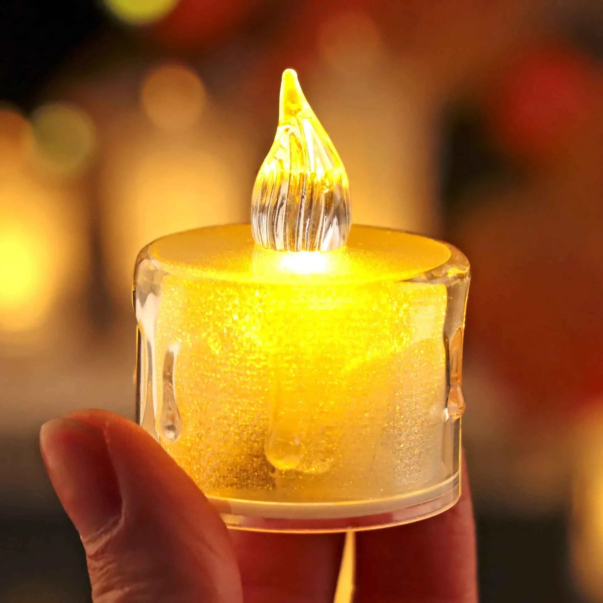 Heart-Shaped Flameless LED Tealight Candles - Battery Powered Home & Party Decor