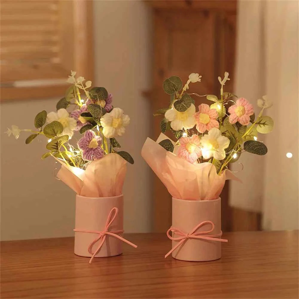 Cozy Hand-Knitted Wool Bouquet – Timeless Handmade Decor