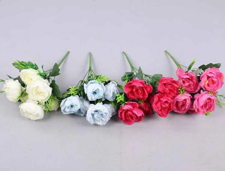 Autumn Silk Peony Bouquet – 6-Head Artificial Flowers
