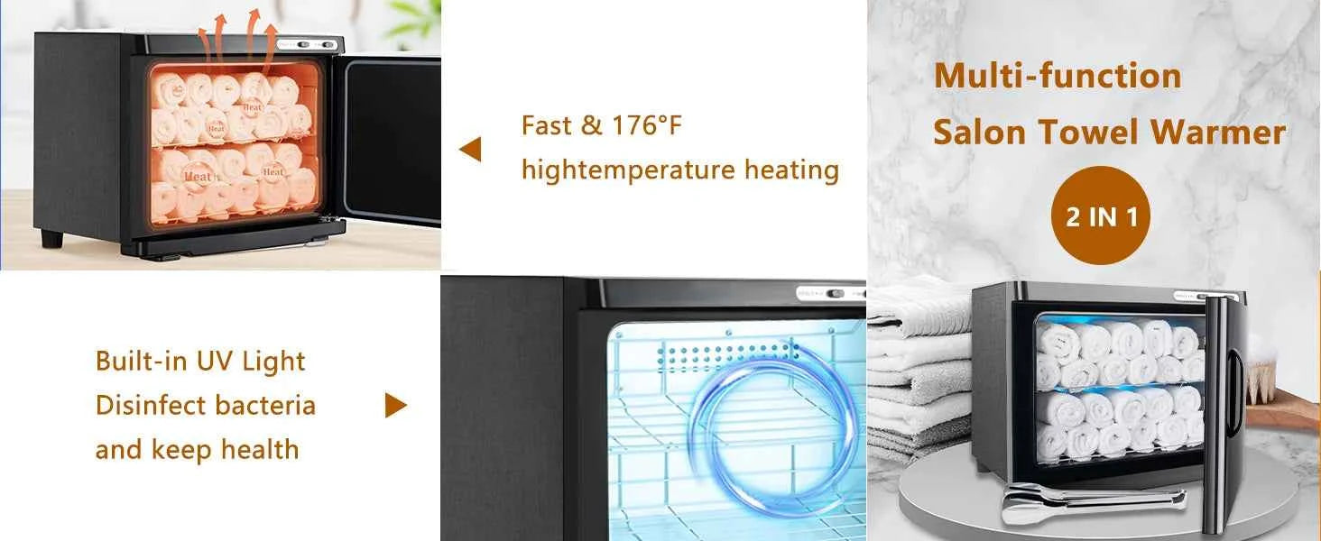 Luxury LED Towel Warmer Cabinet – 2-in-1 Professional Spa-Style Comfort