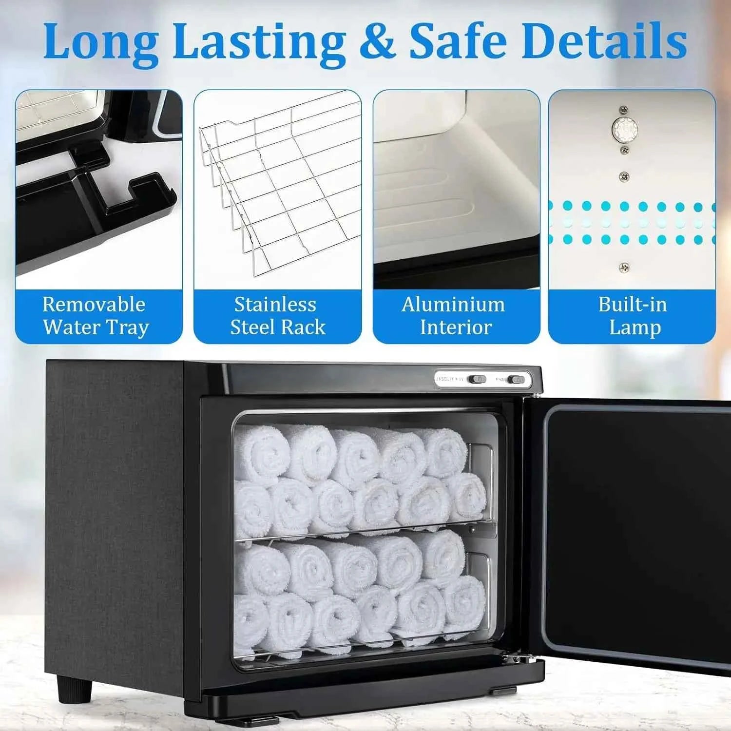 Luxury LED Towel Warmer Cabinet – 2-in-1 Professional Spa-Style Comfort