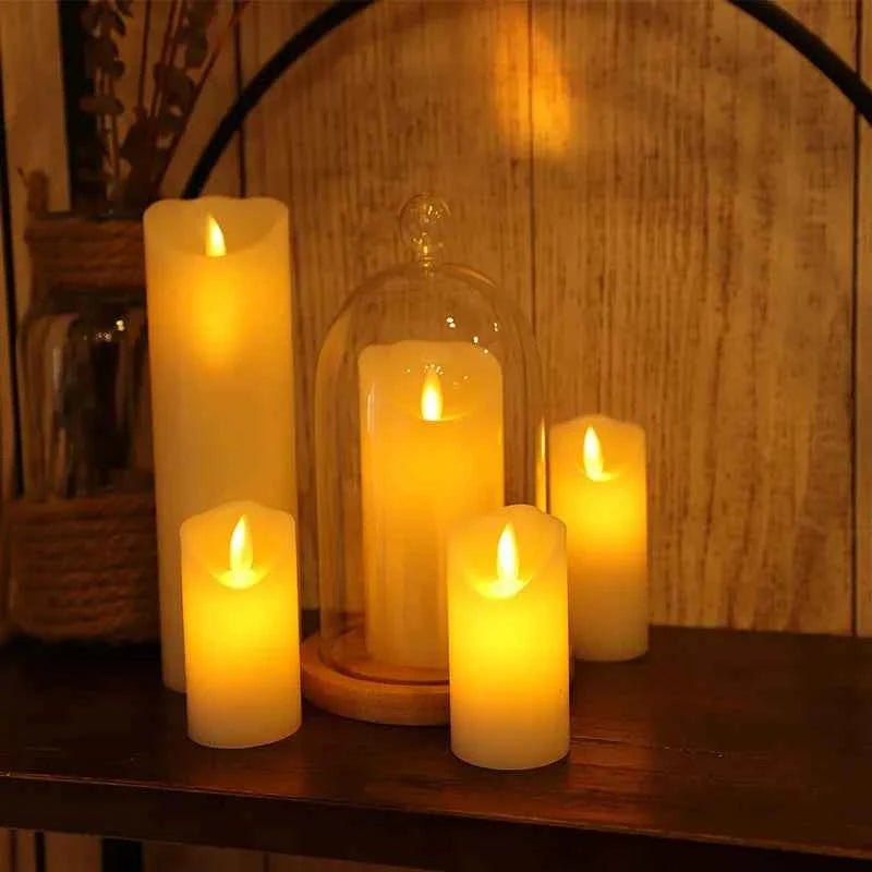 Flameless LED Flickering Tea Light Candles - Battery Powered Christmas Decor