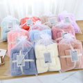 2pcs Luxury Coral Fleece Bath & Face Towel Set