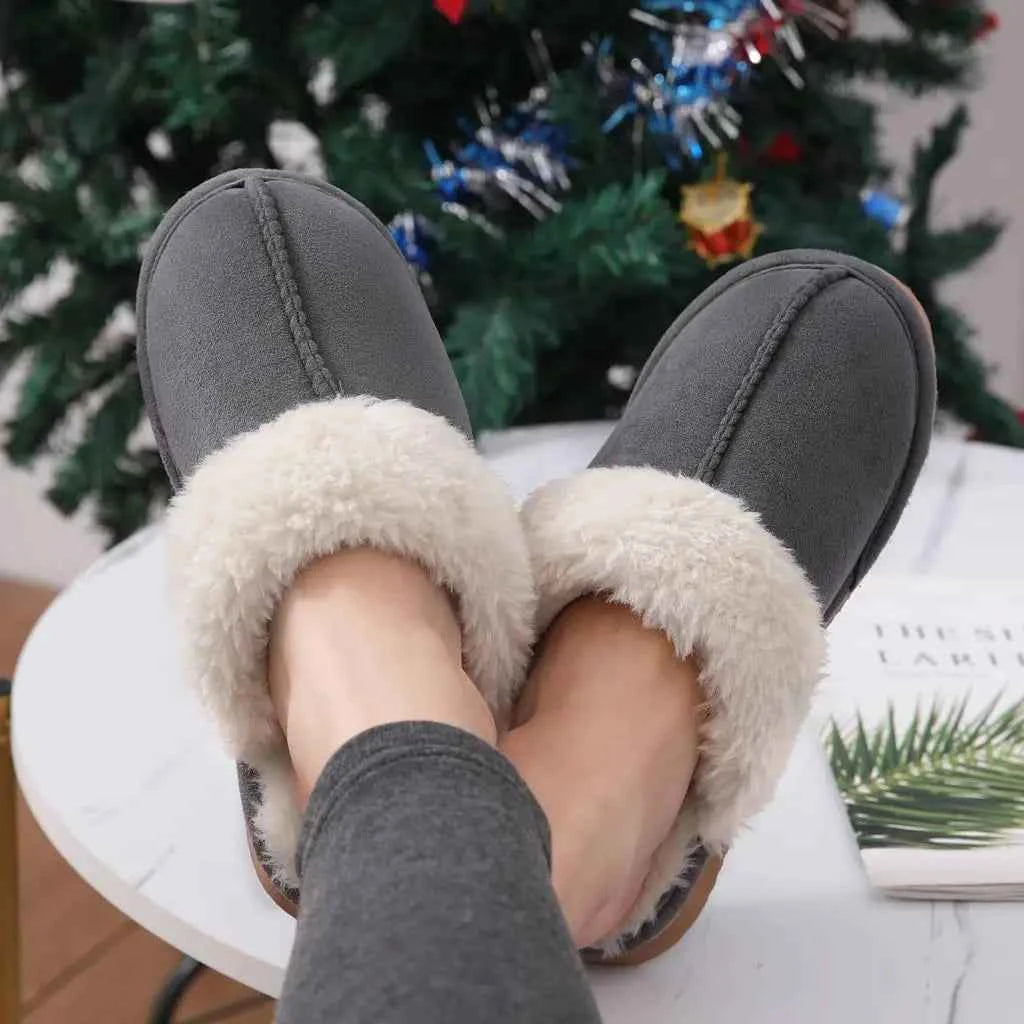 Cozy Women's Fluffy Faux Fur Slippers for Winter Comfort