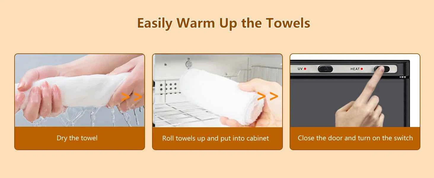 Luxury LED Towel Warmer Cabinet – 2-in-1 Professional Spa-Style Comfort