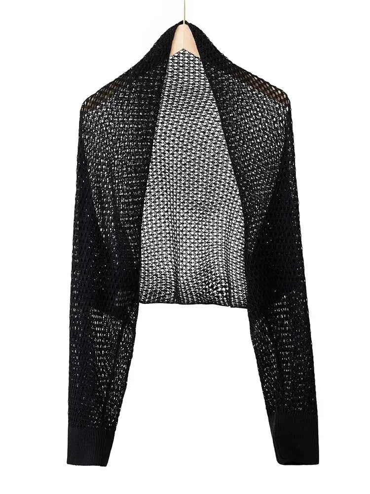 Spring Silk Cashmere Shawl – Lightweight Openwork Wrap with Sleeves