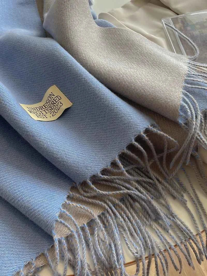 Warm Winter Cashmere Scarf – Fashionable Double-Sided Shawl Wrap