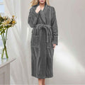 Cozy Accessories Plush Flannel Bathrobe – Warm Winter Fleece Nightgown for Women