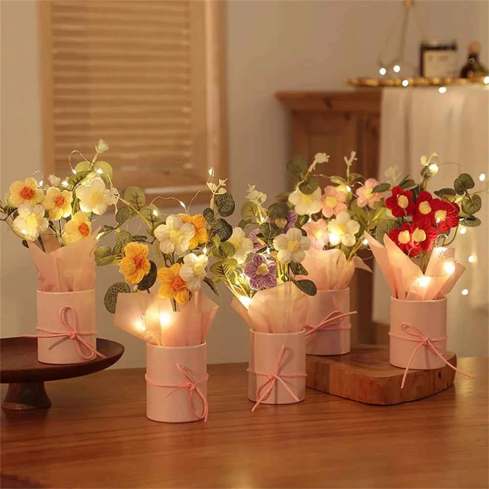 Cozy Hand-Knitted Wool Bouquet – Timeless Handmade Decor