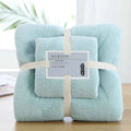 2pcs Luxury Coral Fleece Bath & Face Towel Set