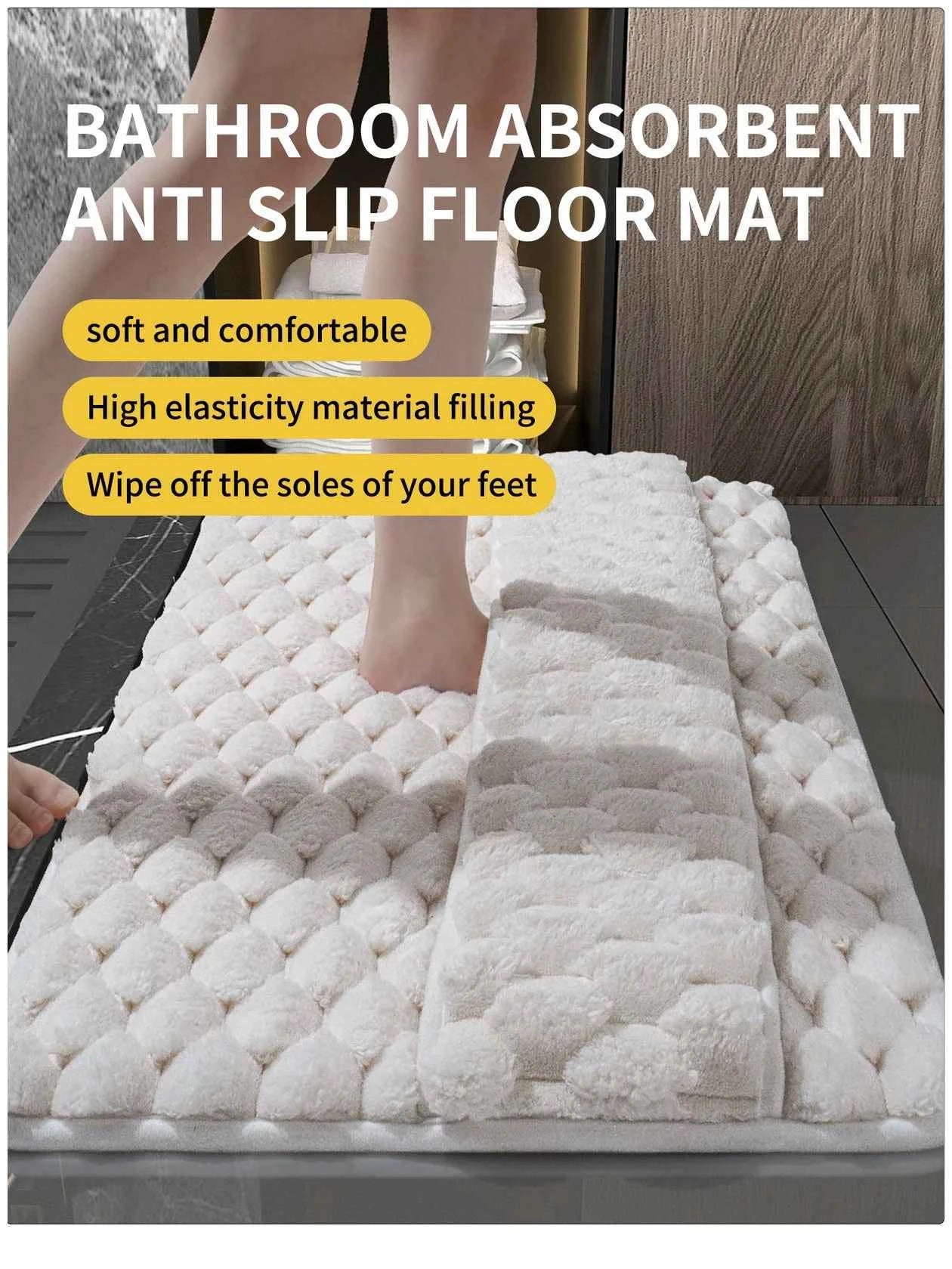 Ultra-Soft Memory Foam Bath Mat – Plush, Absorbent, and Non-Slip
