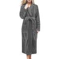 Cozy Accessories Plush Flannel Bathrobe – Warm Winter Fleece Nightgown for Women